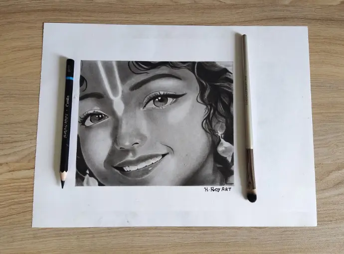 CHARCOAL DRAWING Shree Krishna Artwork