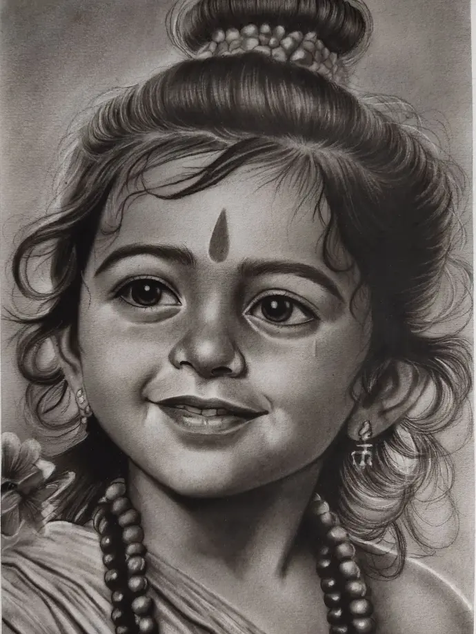 CHARCOAL ART Shree Ram Artwork