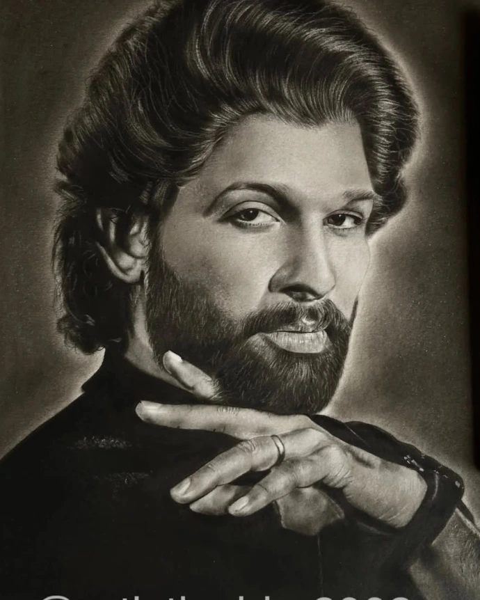 CHARCOAL ART Allu Arjun Artwork