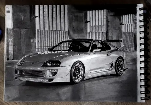CAR CHARCOAL ART