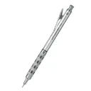 Pentel GraphGear 1000 0.5 Mm Mechanical Drafting Pencil (PG1015) Metal Clip With Retractable Mechanism Dual Metal & Rubber Grip Pack Of 1 Silver & Black