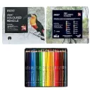 BRUSTRO Artists Colour Pencil | Set of 24 (in an Elegant tin Box) | Ideal for Students,Adults, Bright,Vibrant shades,Break & Fade resistant, DIY Art,Highly Pigmented, School, Portrait, Coloring