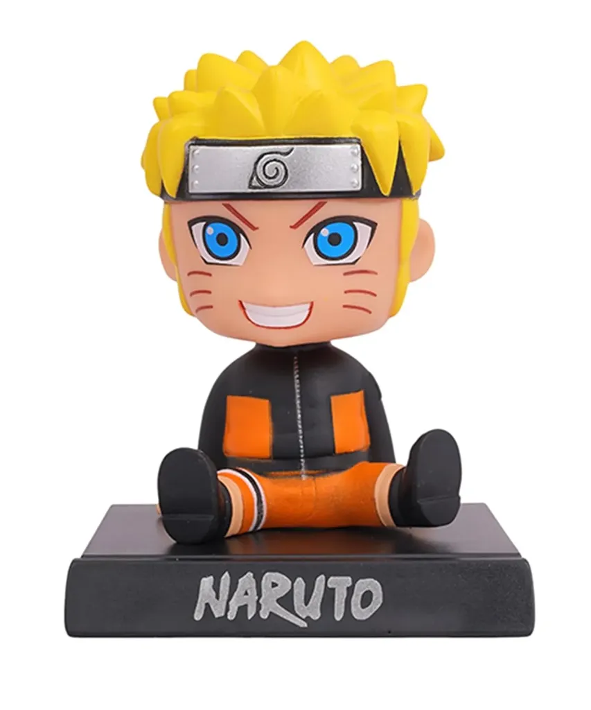 Daiyamondo Polyvinyl Chloride Super Hero Anime Action Figure Bobble Head for Car Dashboard Office & Study Table Decoration for Everyone (Naruto, 9 Cm, 7.5 Cm)